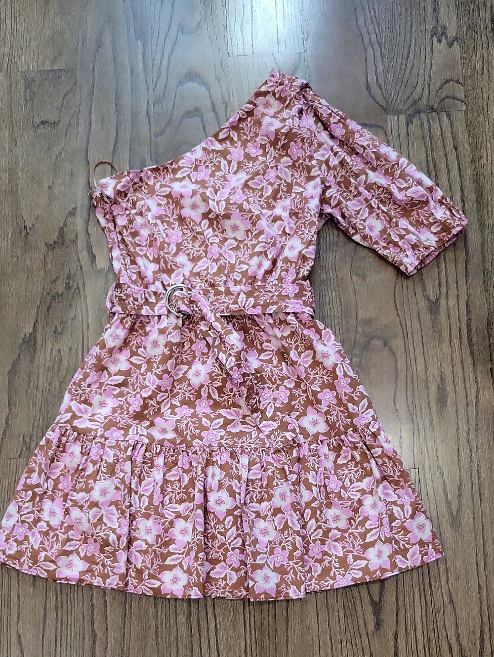 Jason Wu Pink Floral One-Shoulder Casual Dress